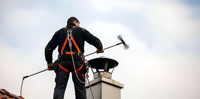 Harnessed sweep raising a brush pole